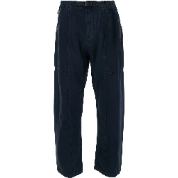 Blue pants with elasticated waist in cotton man