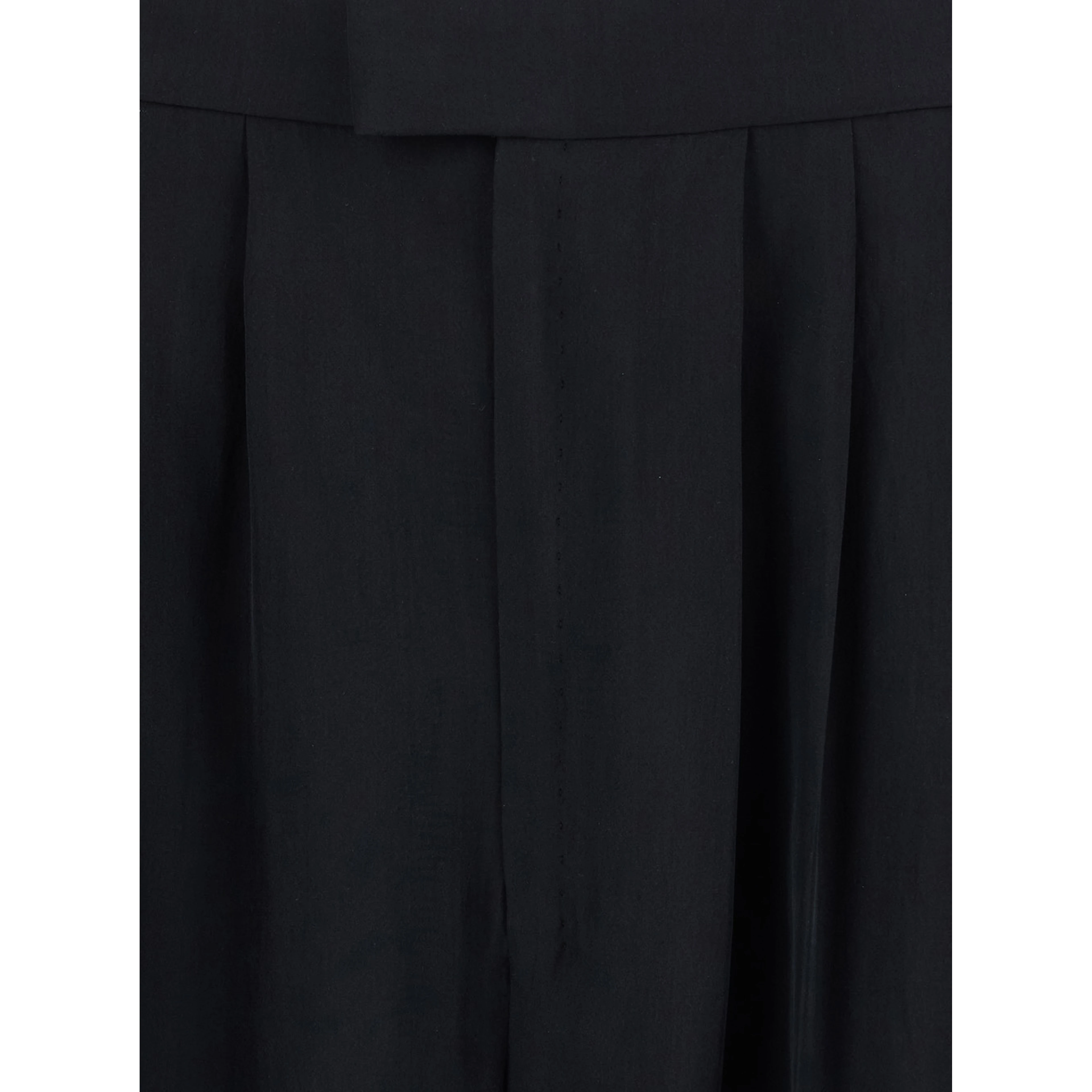Black High-Waisted Straight Leg Pants in silk for Women