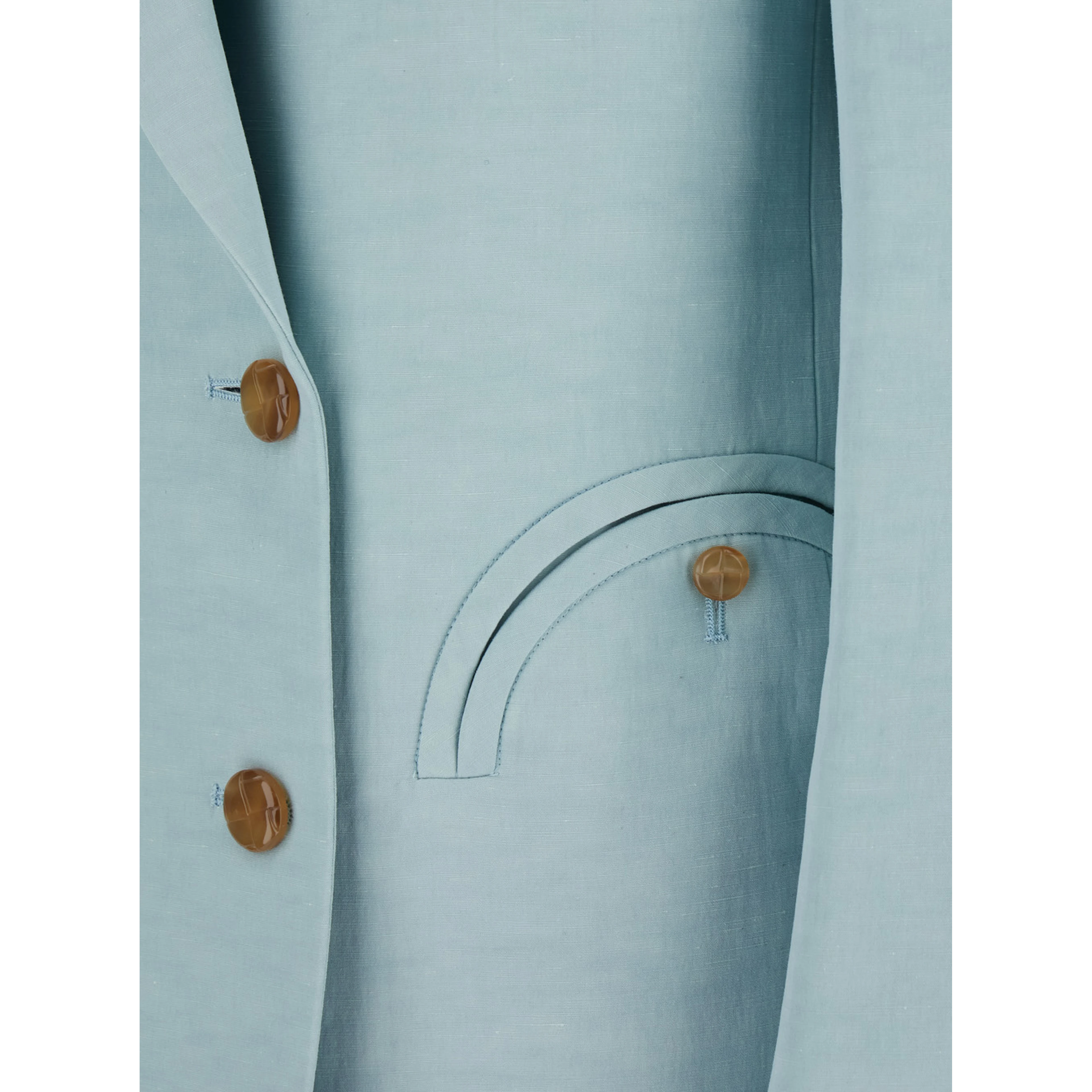 Light blue jacket with peak lapels in silk blend woman
