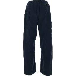 Blue pants with elasticated waist in cotton man