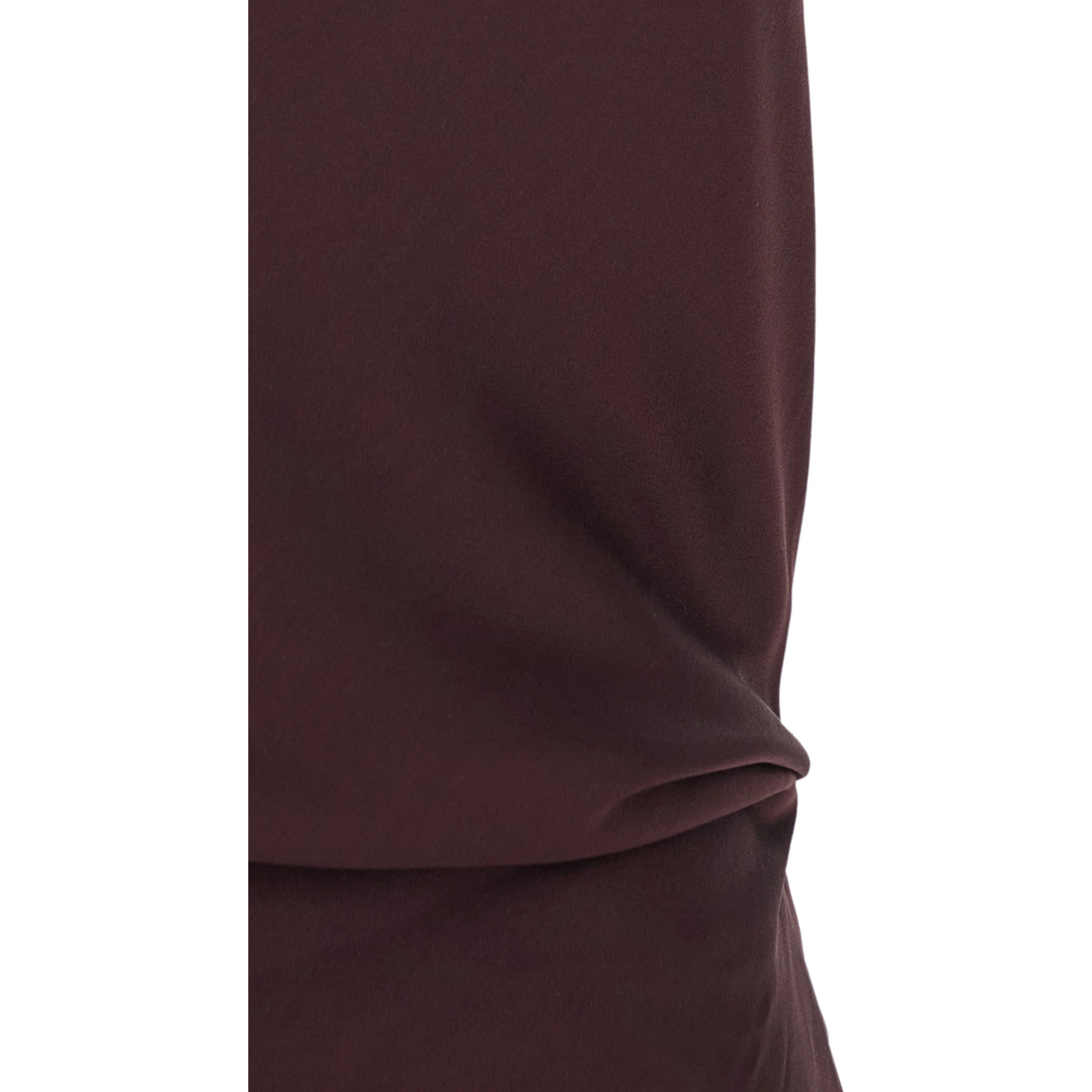 Long Dress Reanon with American Neckline and Open Back in Tech Fabric Brown Women