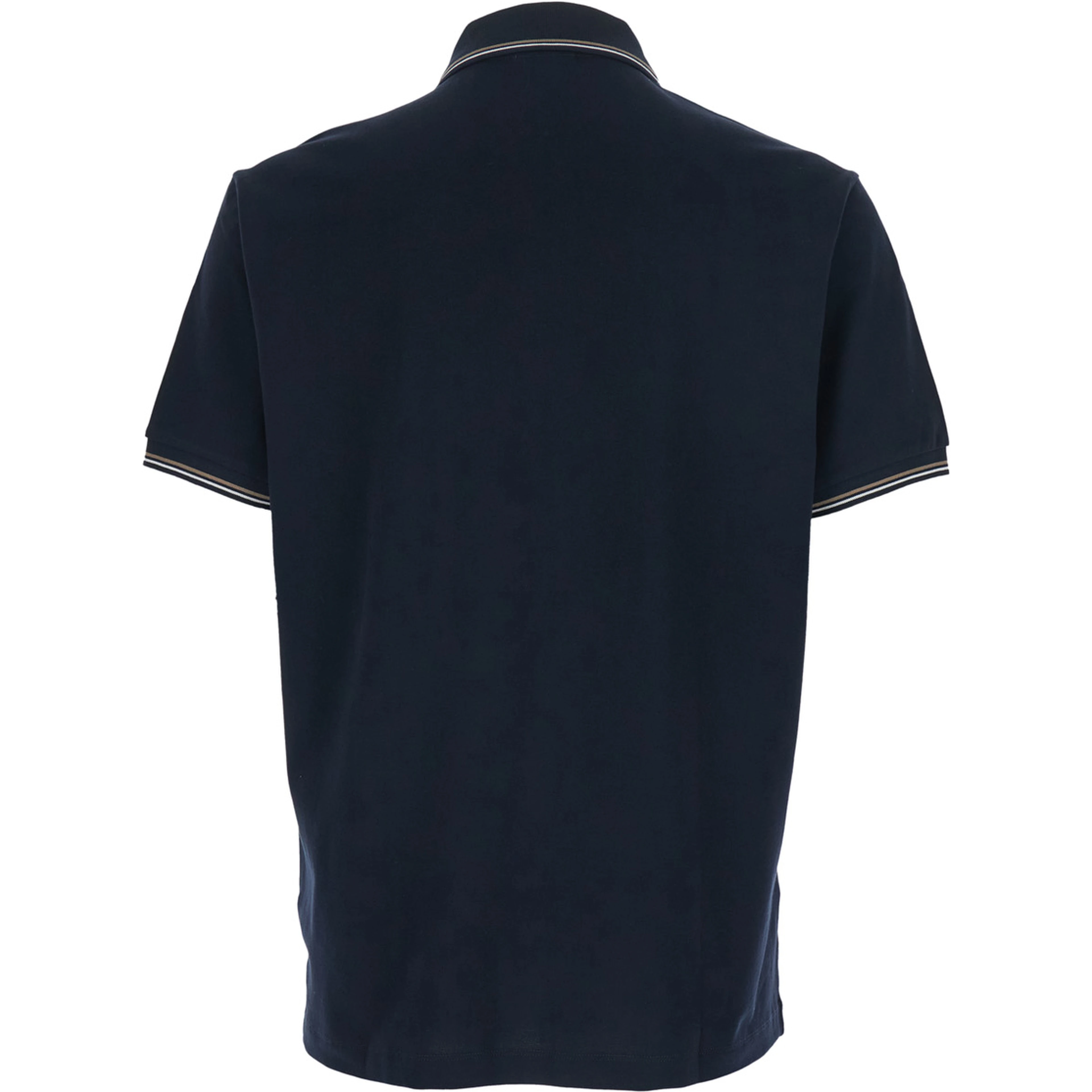Blue Polo with Classic Two-Tone Collar and Logo Embroidery on the Front in Cotton for Men