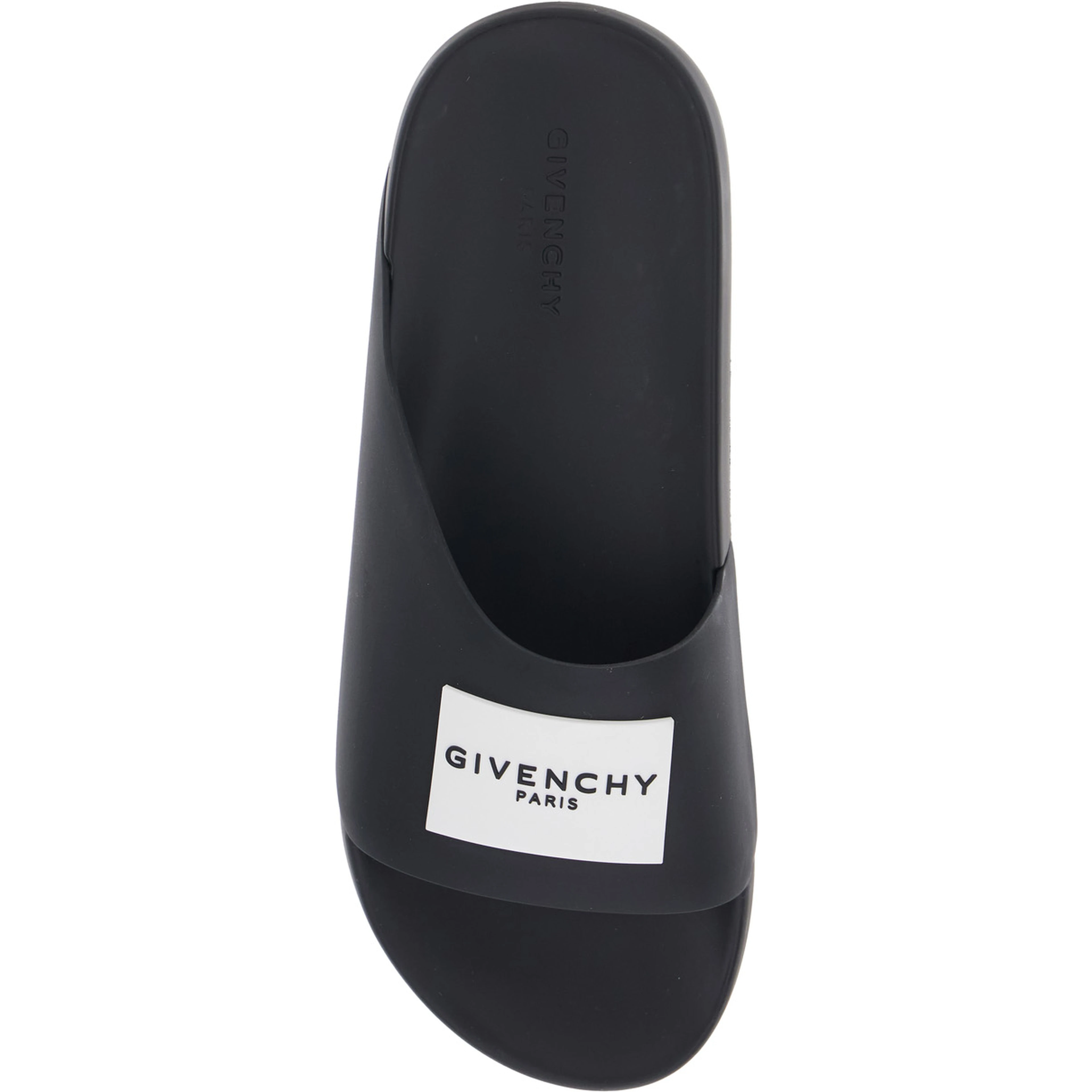 Mens Black Wide Band Sandals with Contrast Logo Patch