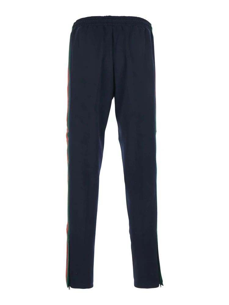 Blue Pants with Elastic Waist and Drawstring and Web Detail on the Side in Tech Fabric for Men alternative