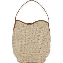 BELTED BUCKET BAG LARGE RAFFIA