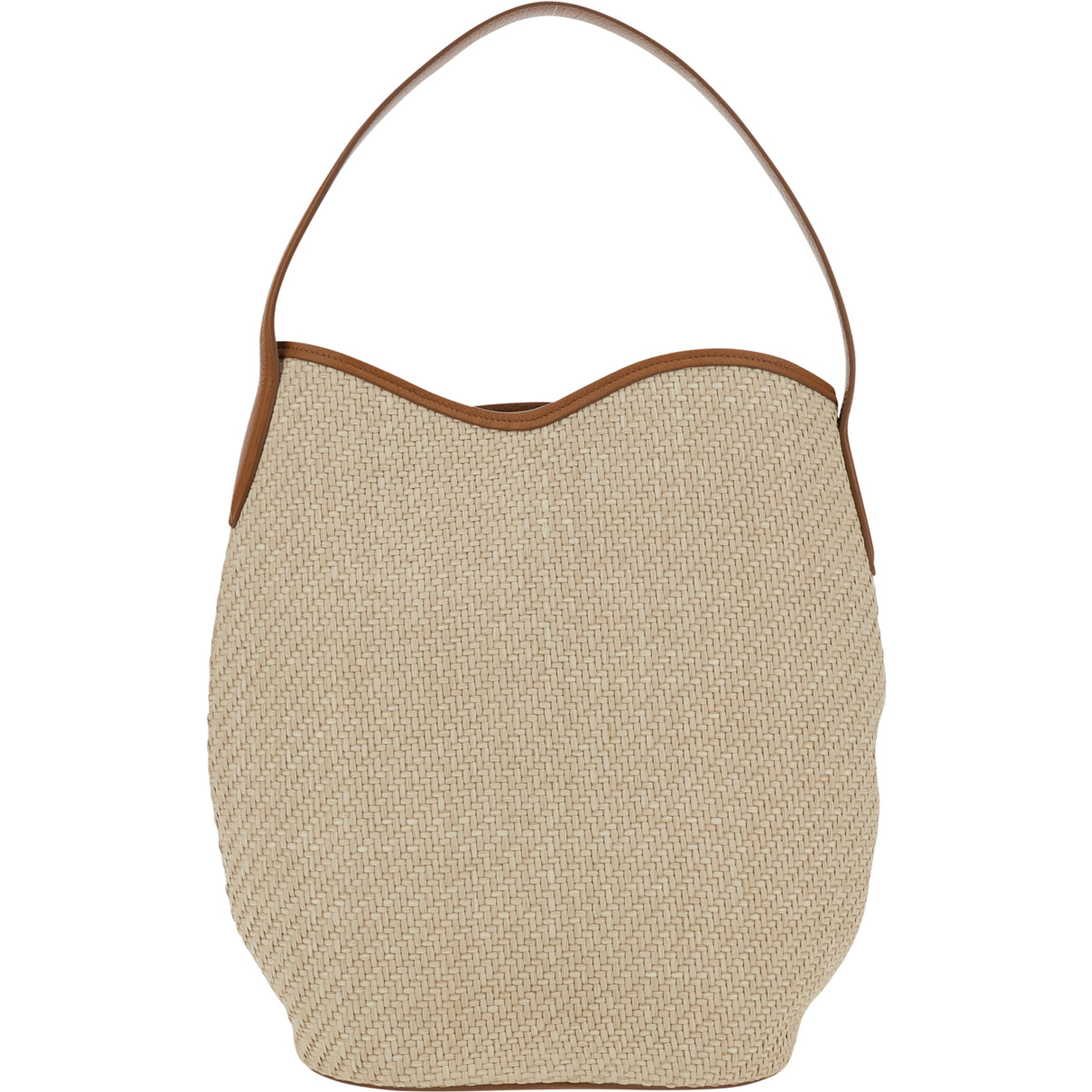 BELTED BUCKET BAG LARGE RAFFIA