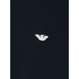 Blue Polo with Classic Two-Tone Collar and Logo Embroidery on the Front in Cotton for Men