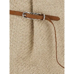 BELTED BUCKET BAG LARGE RAFFIA