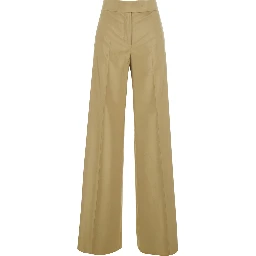 BRONTE Beige Pants with Side Pockets in Wool and Silk Woman
