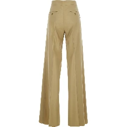 BRONTE Beige Pants with Side Pockets in Wool and Silk Woman