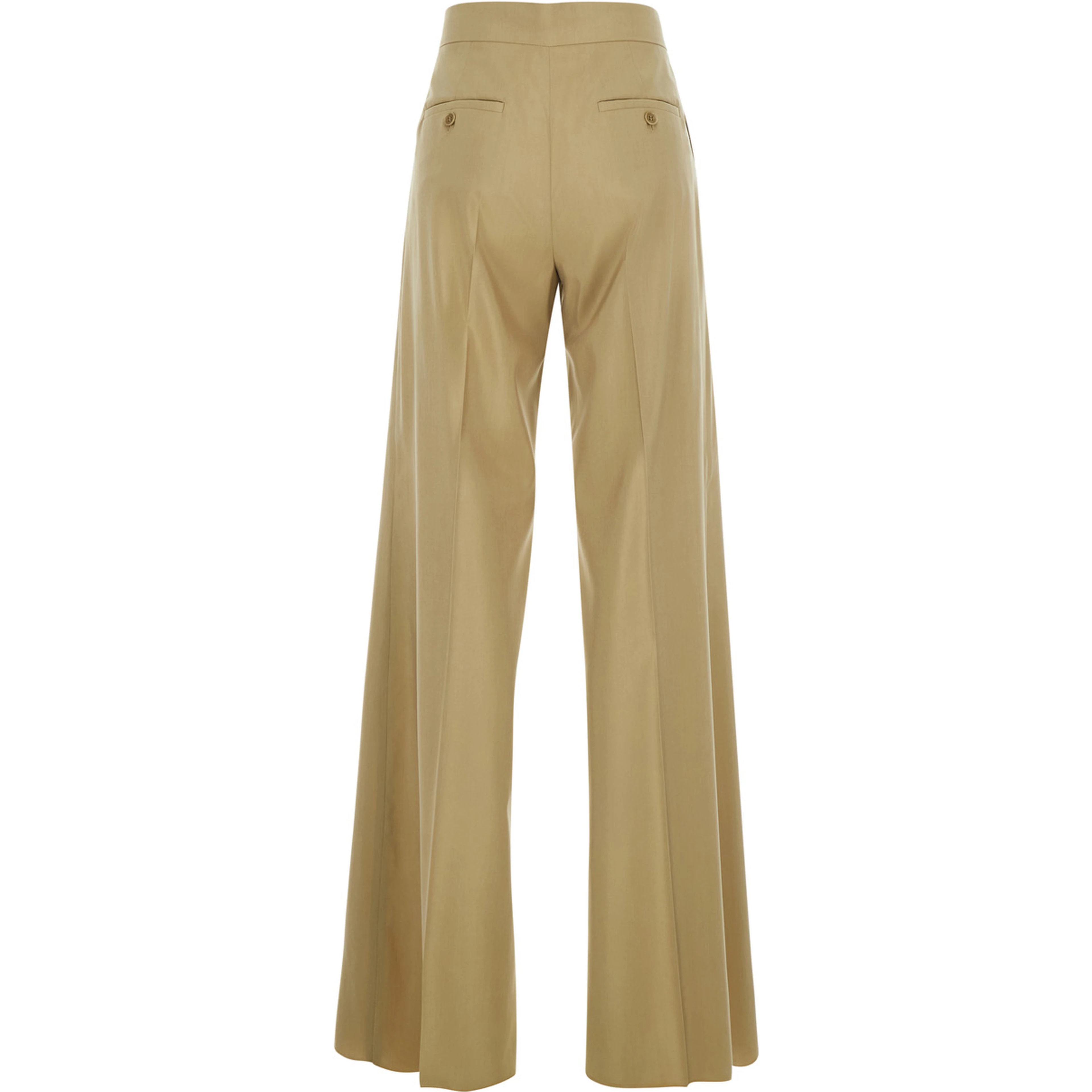 BRONTE Beige Pants with Side Pockets in Wool and Silk Woman