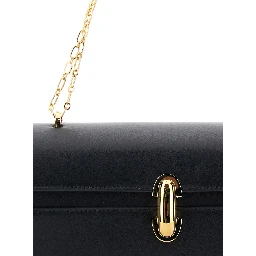 Shoulder Bag CHAIN SYMMETRY with Smooth Black Leather Chain Detail for Women