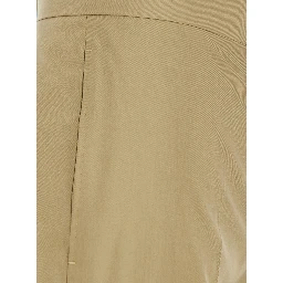 BRONTE Beige Pants with Side Pockets in Wool and Silk Woman
