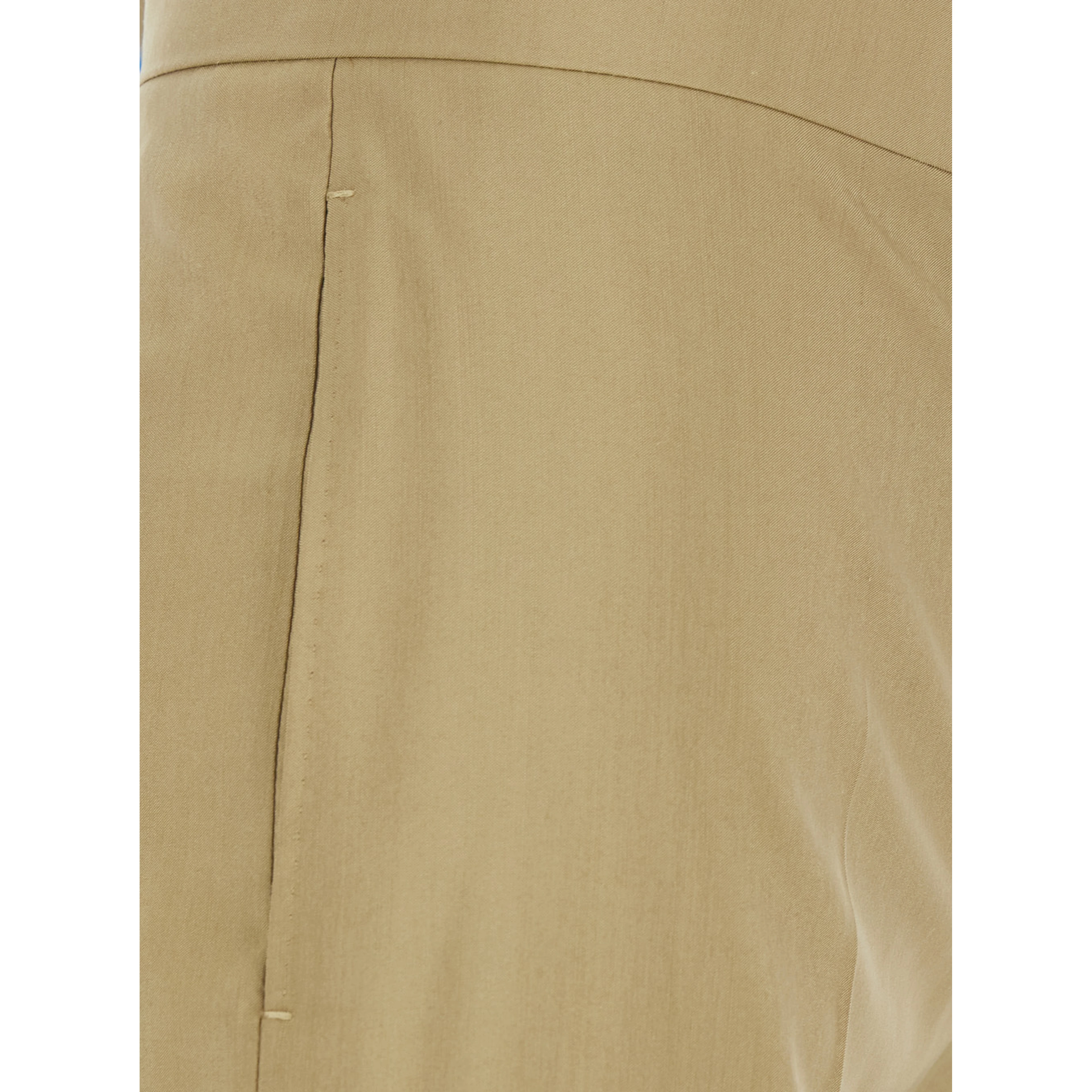 BRONTE Beige Pants with Side Pockets in Wool and Silk Woman
