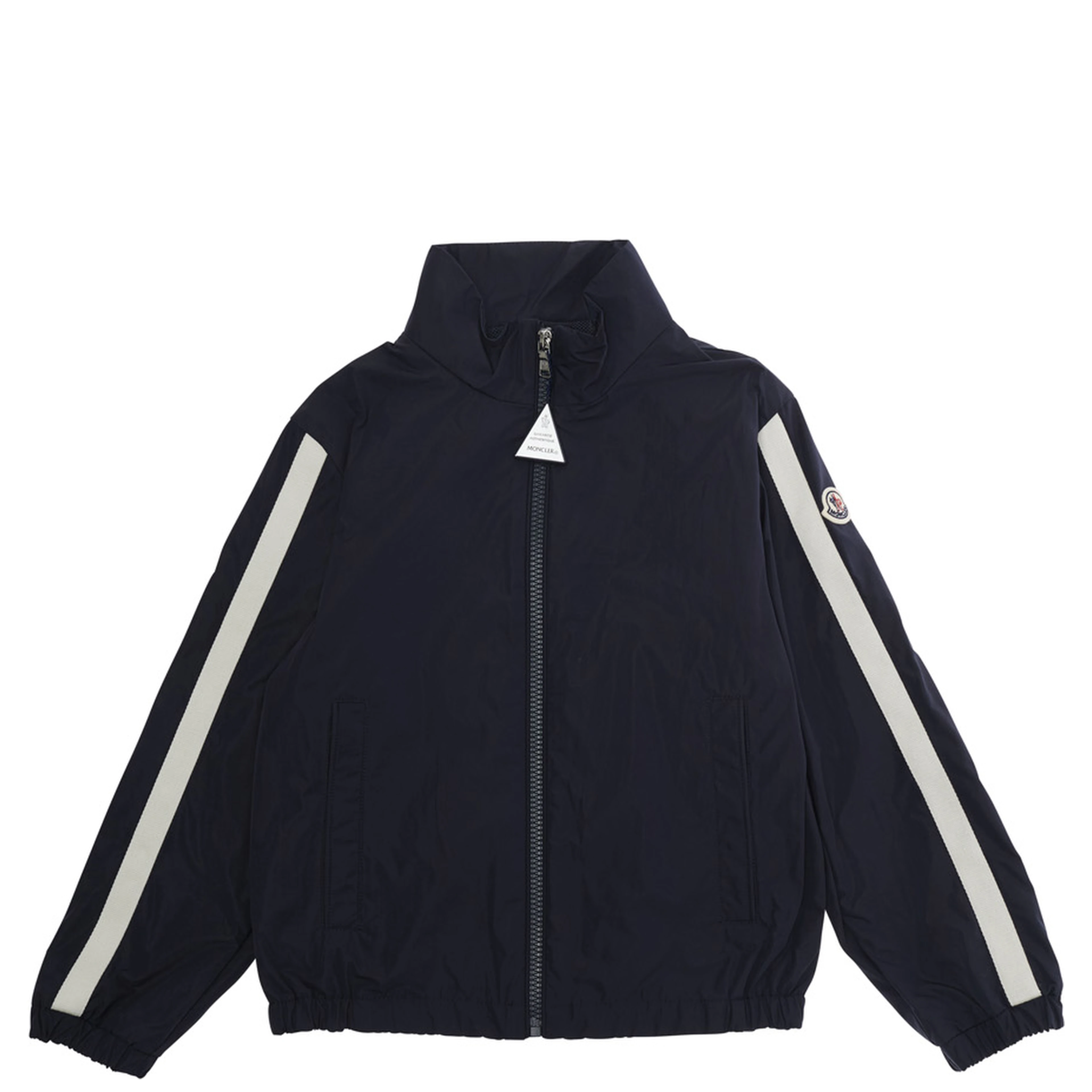 Venoste Blue Jacket with Striped Details on the Sleeve and Logo Patch on the Sleeve in Tech Fabric Boy