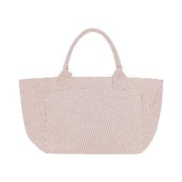 Trapeze Medium Pink Tote bag with logo lettering and print on the front in cotton for women