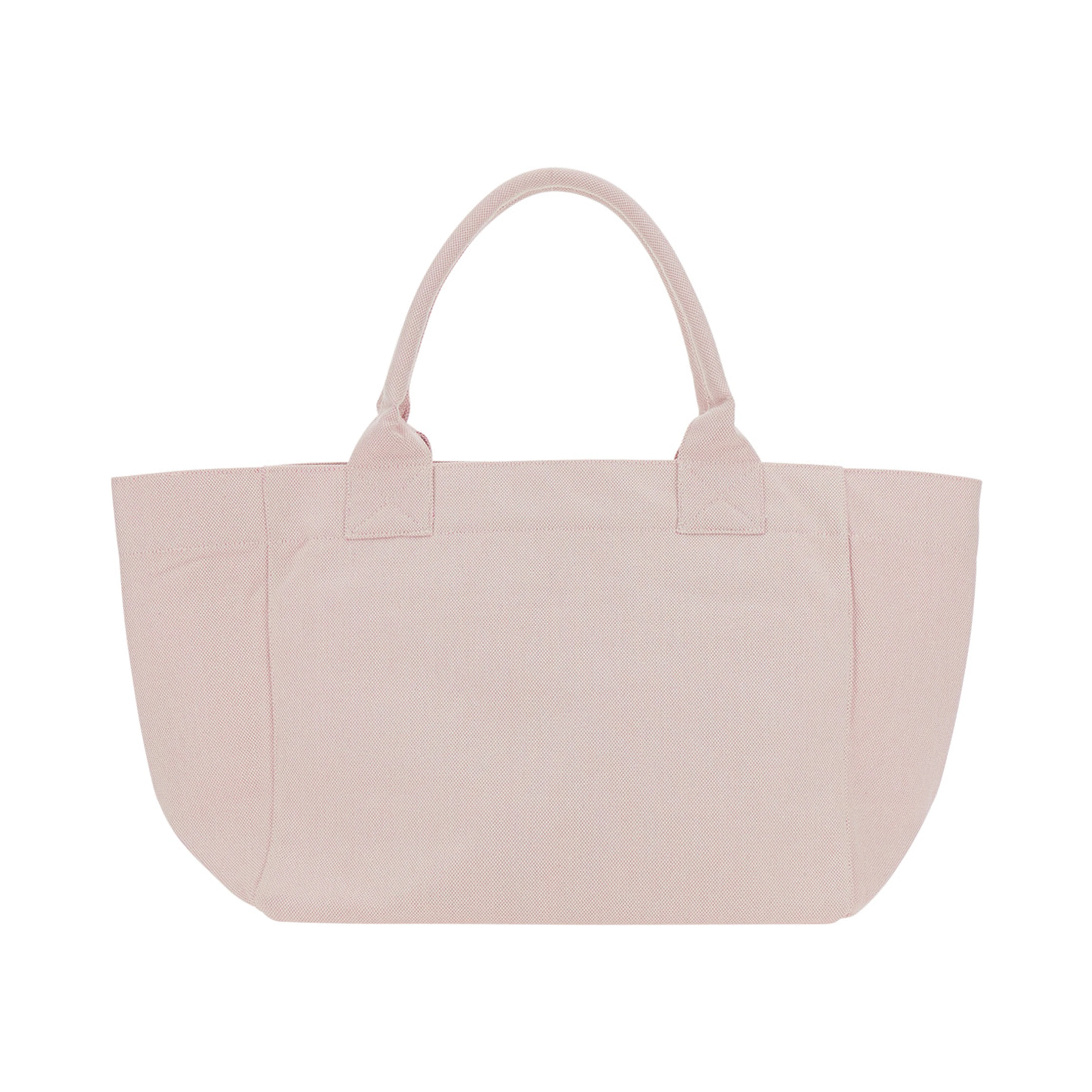 Trapeze Medium Pink Tote bag with logo lettering and print on the front in cotton for women