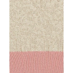 Beige Long-Sleeved Sweater with V-Neck and All-Over FF Motif in Cotton Women