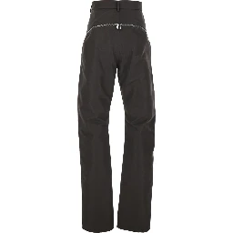 Bolan Banana Pants with Zip Details in Brown Stretch Cotton for Men