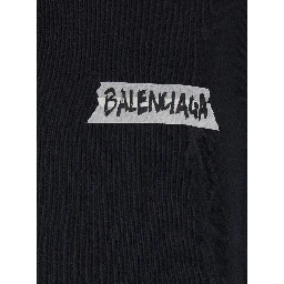 Black Half-Zip Sweatshirt with Logo on the Front in Cotton for Men