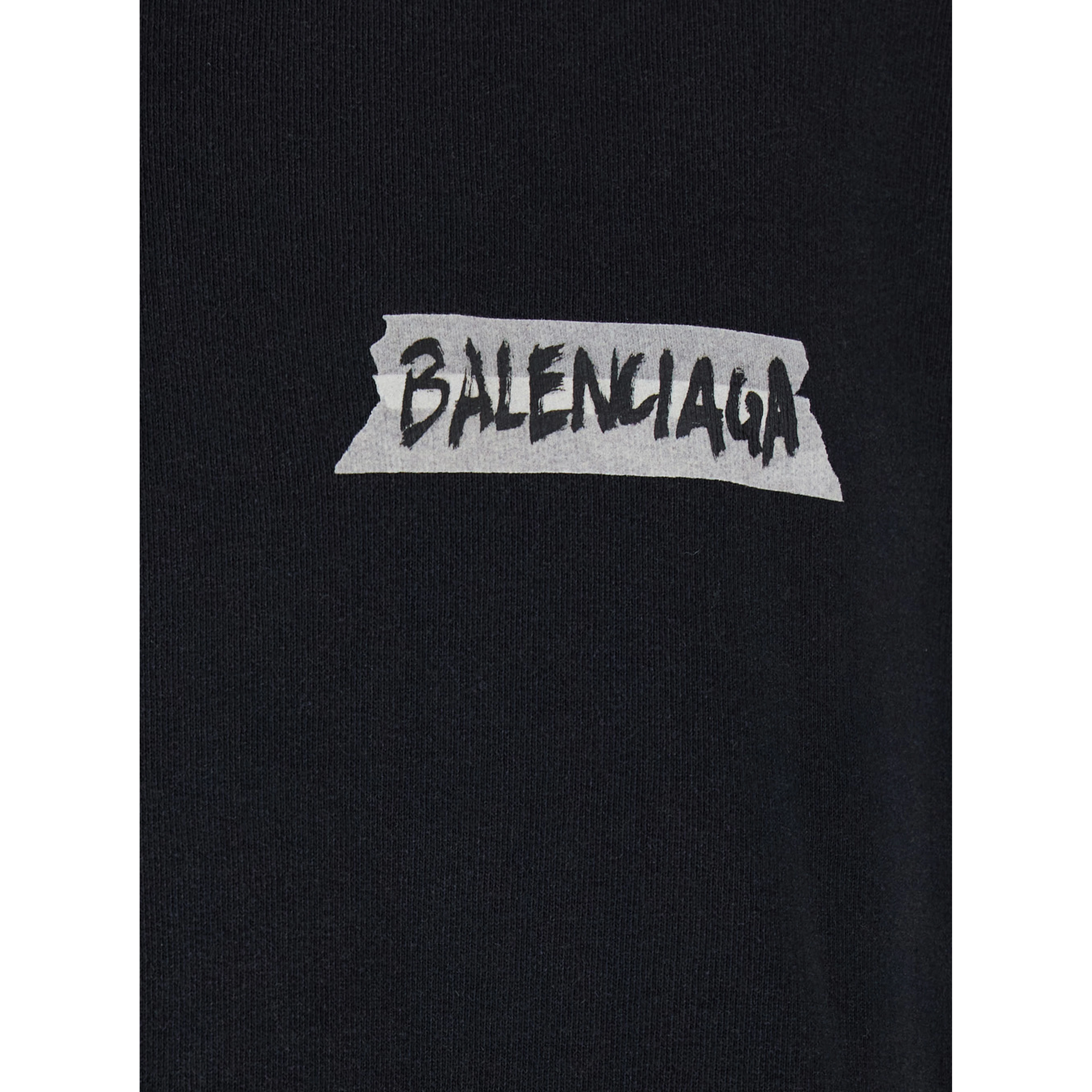 Black Half-Zip Sweatshirt with Logo on the Front in Cotton for Men