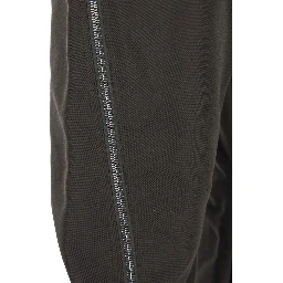 Bolan Banana Pants with Zip Details in Brown Stretch Cotton for Men