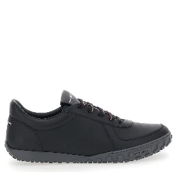 Glide black  low top sneakers with logo lettering on the tongue and heel in leather for men