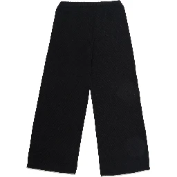 Black Pants with contrasting stripes on the side and logo lettering on the front in wool blend Girl
