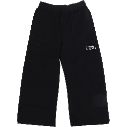 Black Pants with elasticated waist and numeric logo on the front in cotton Boy