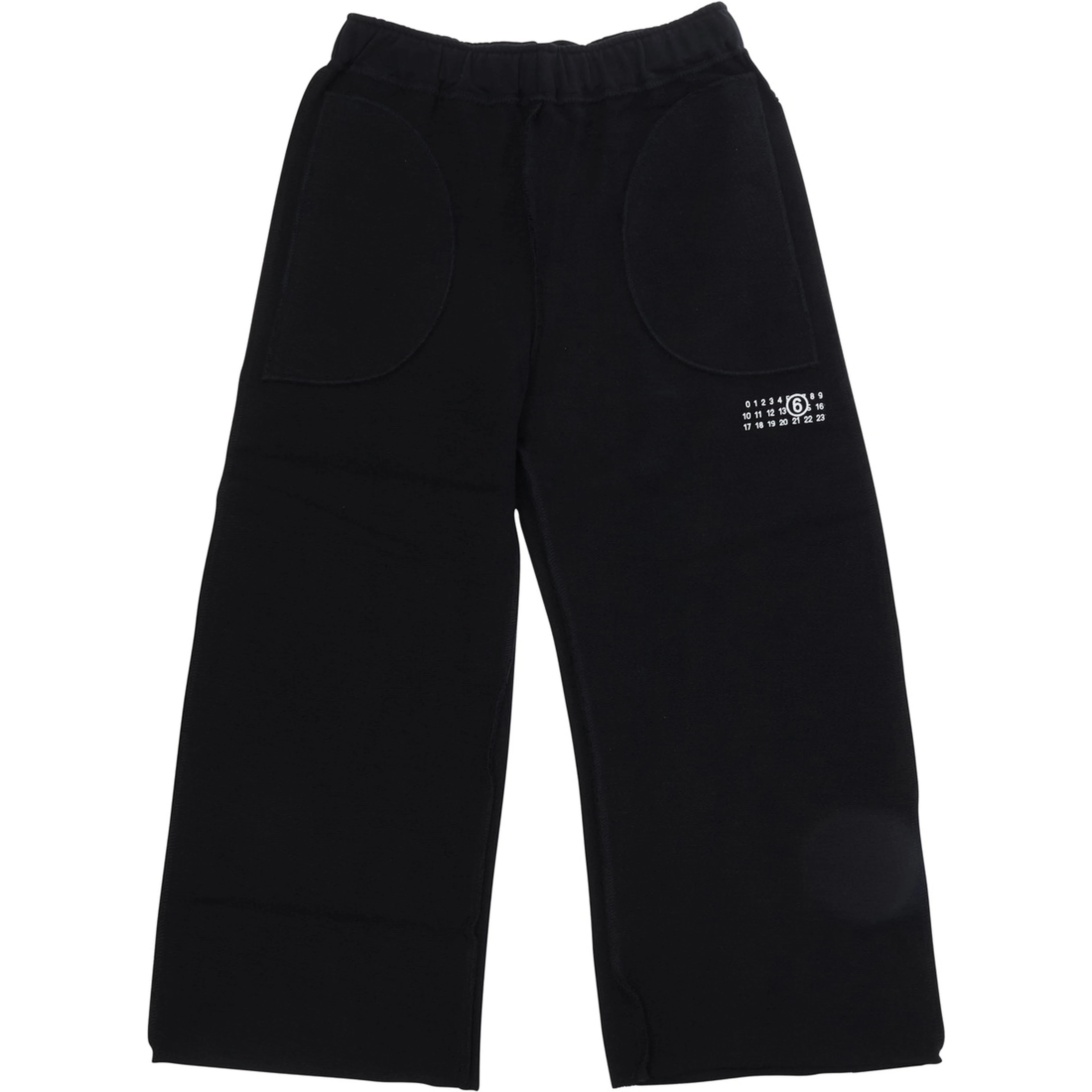 Black Pants with elasticated waist and numeric logo on the front in cotton Boy