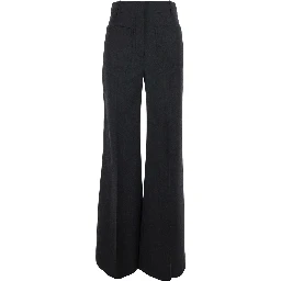 Alina Grey Pants with patch pockets on the front in wool for women