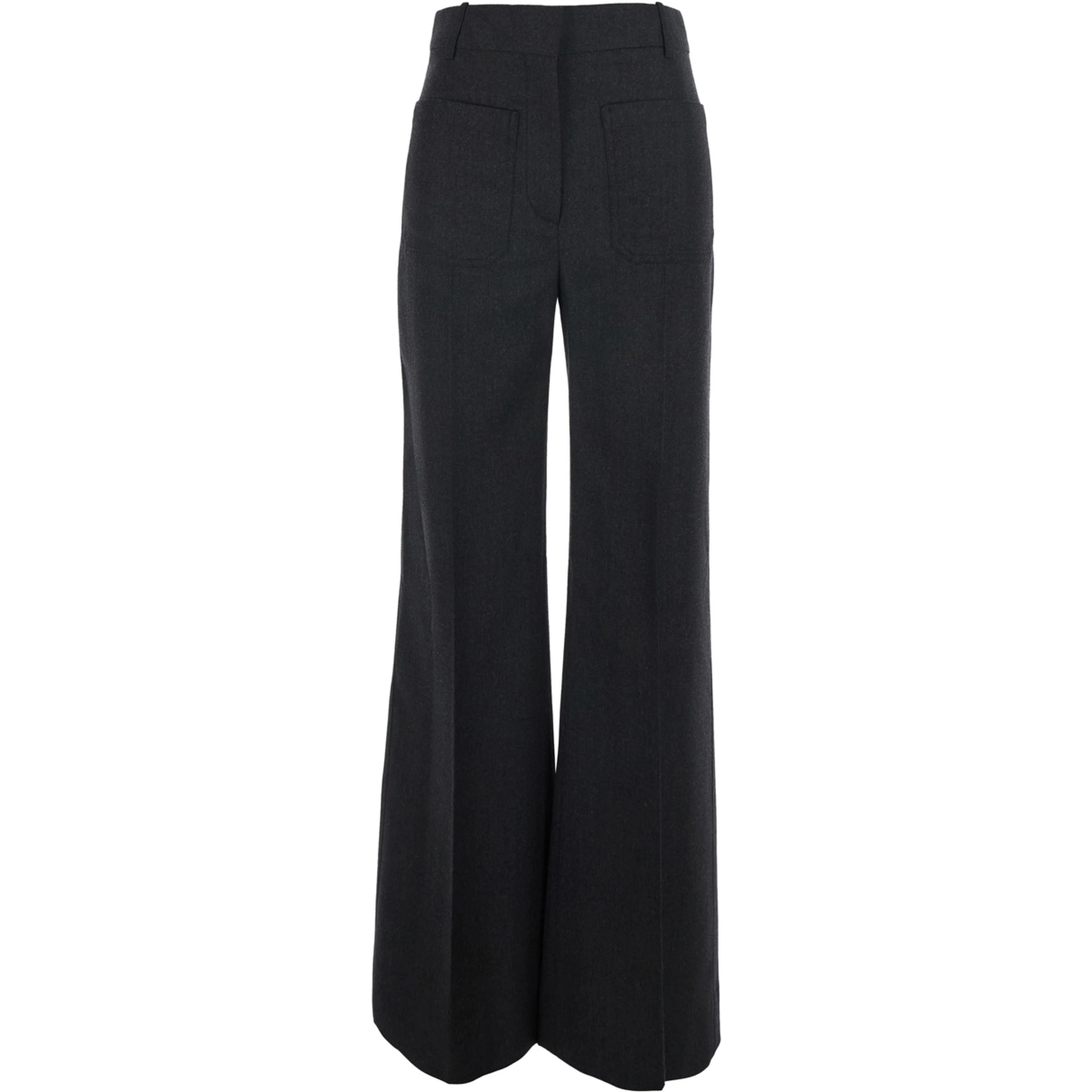Alina Grey Pants with patch pockets on the front in wool for women