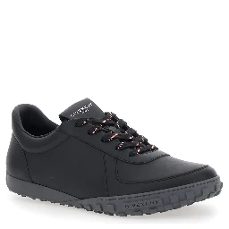 Glide black  low top sneakers with logo lettering on the tongue and heel in leather for men