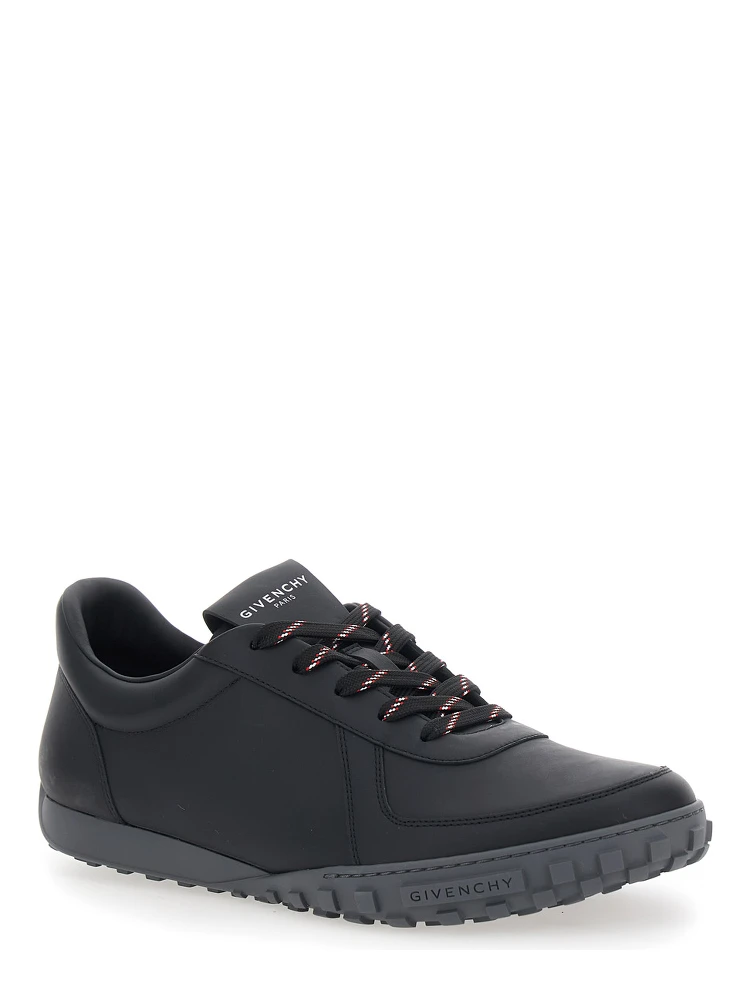 Glide black  low top sneakers with logo lettering on the tongue and heel in leather for men alternative