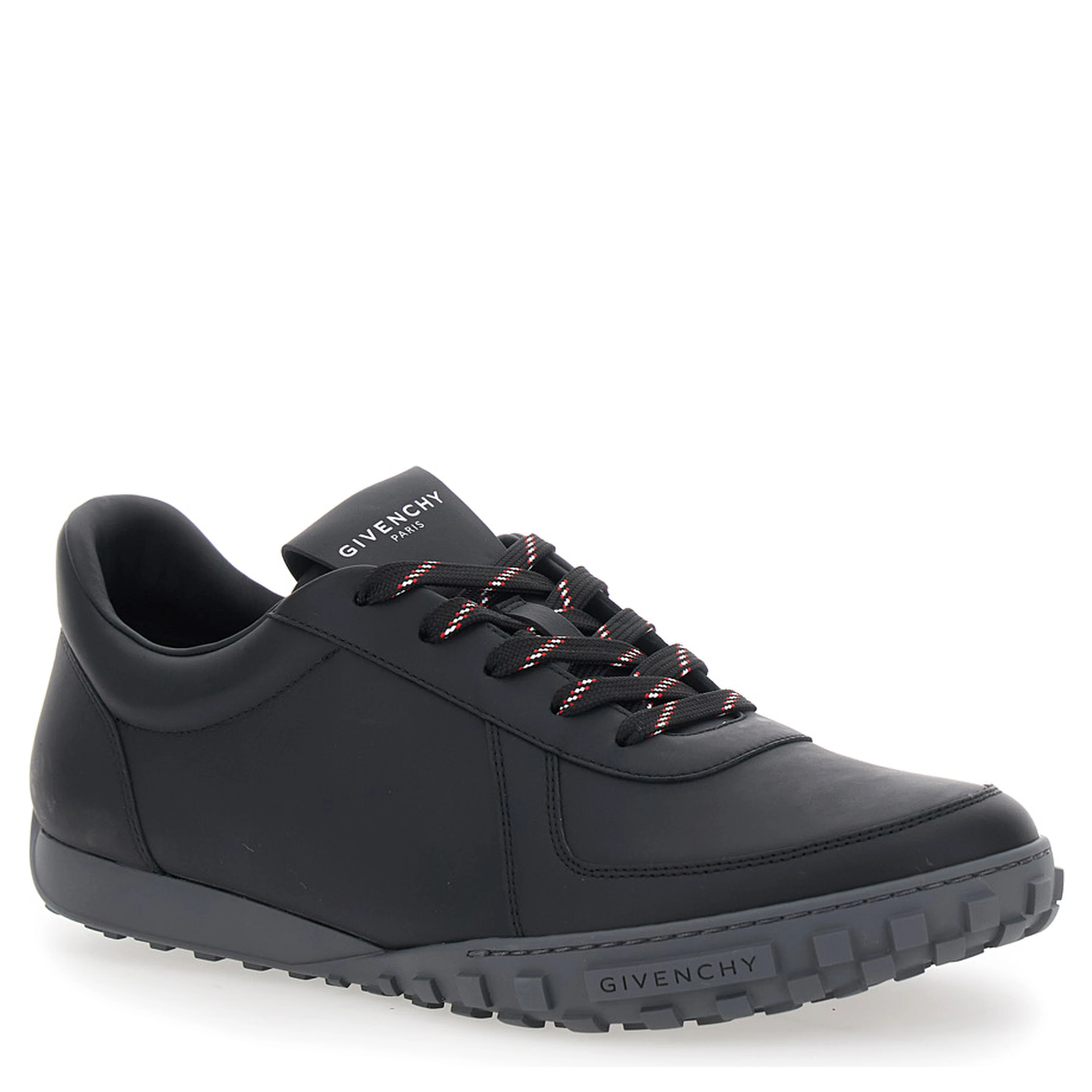 Glide black  low top sneakers with logo lettering on the tongue and heel in leather for men