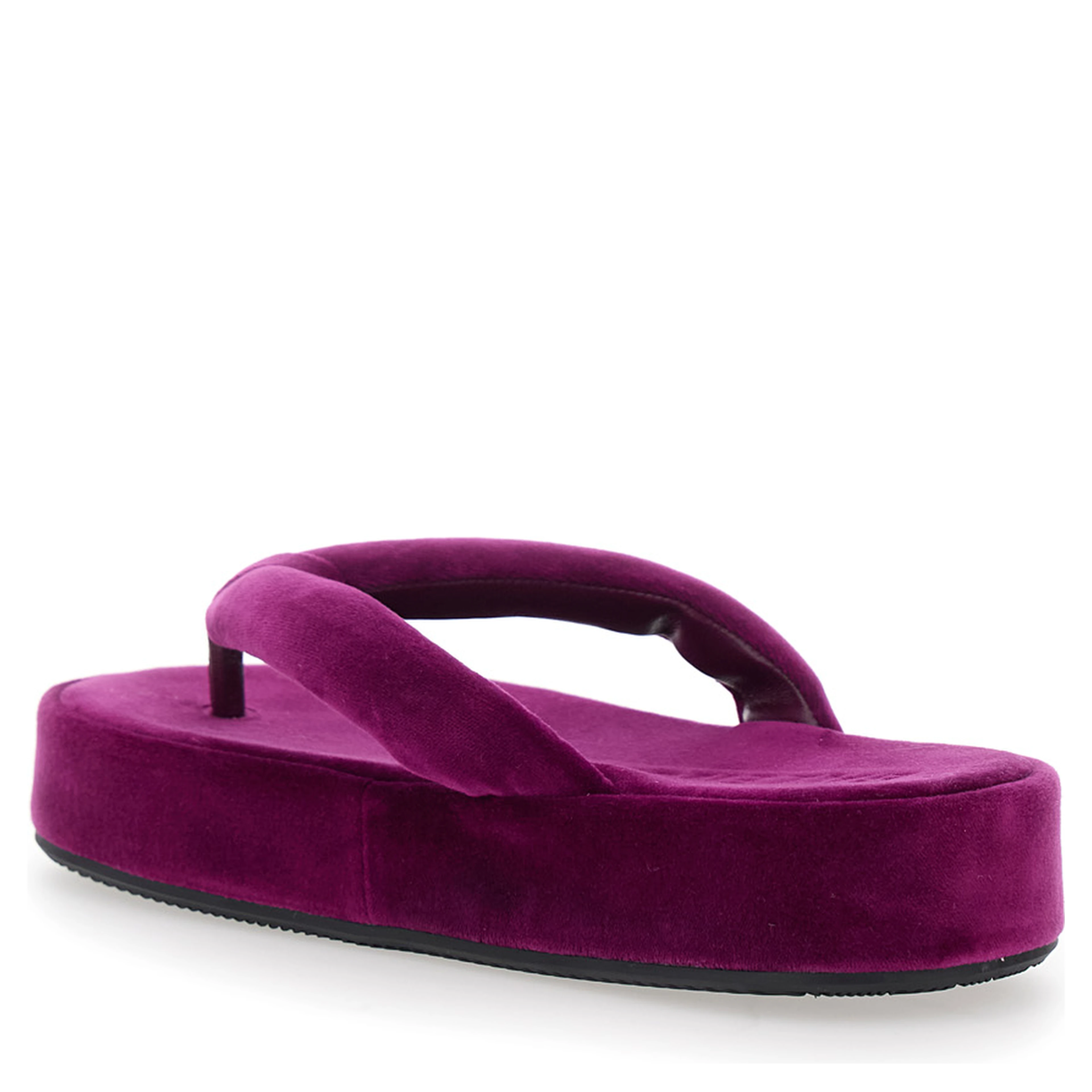 Jet Leg Violet sandals with Thong Design and Logo Lettering on the Strap in Cotton Blend for Women