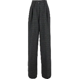 PECHA Brown High-waisted Pants with Striped Motif in for Women