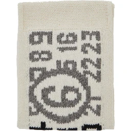 Unisex scarf with wool and nylon details in white for Boy