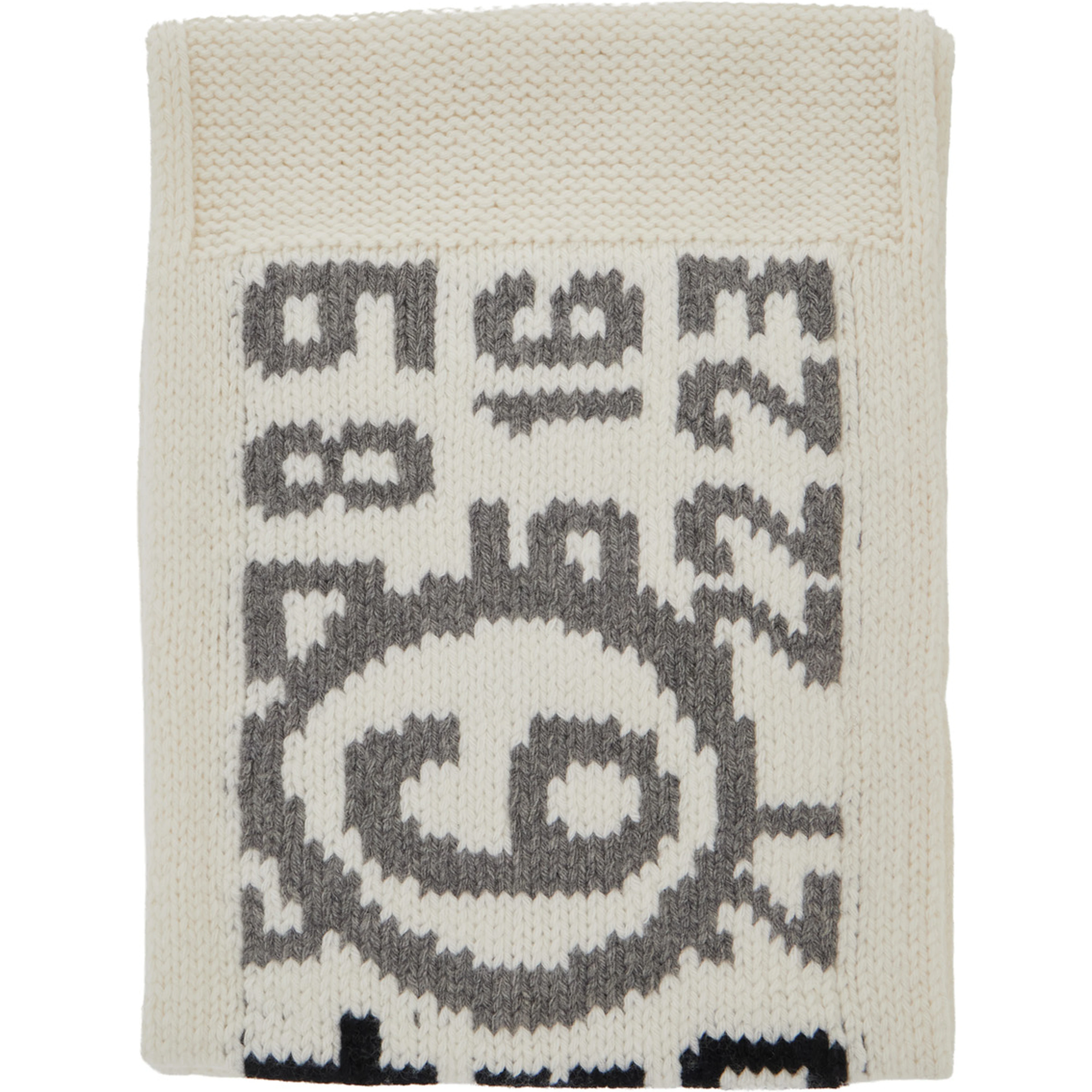Unisex scarf with wool and nylon details in white for Boy