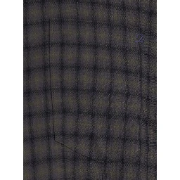 UNISEX CHECKED FLANNEL SHIRT with collar and long sleeves in polyester and rayon green unisex