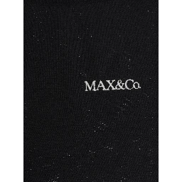 Black Pants with contrasting stripes on the side and logo lettering on the front in wool blend Girl