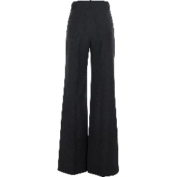 Alina Grey Pants with patch pockets on the front in wool for women