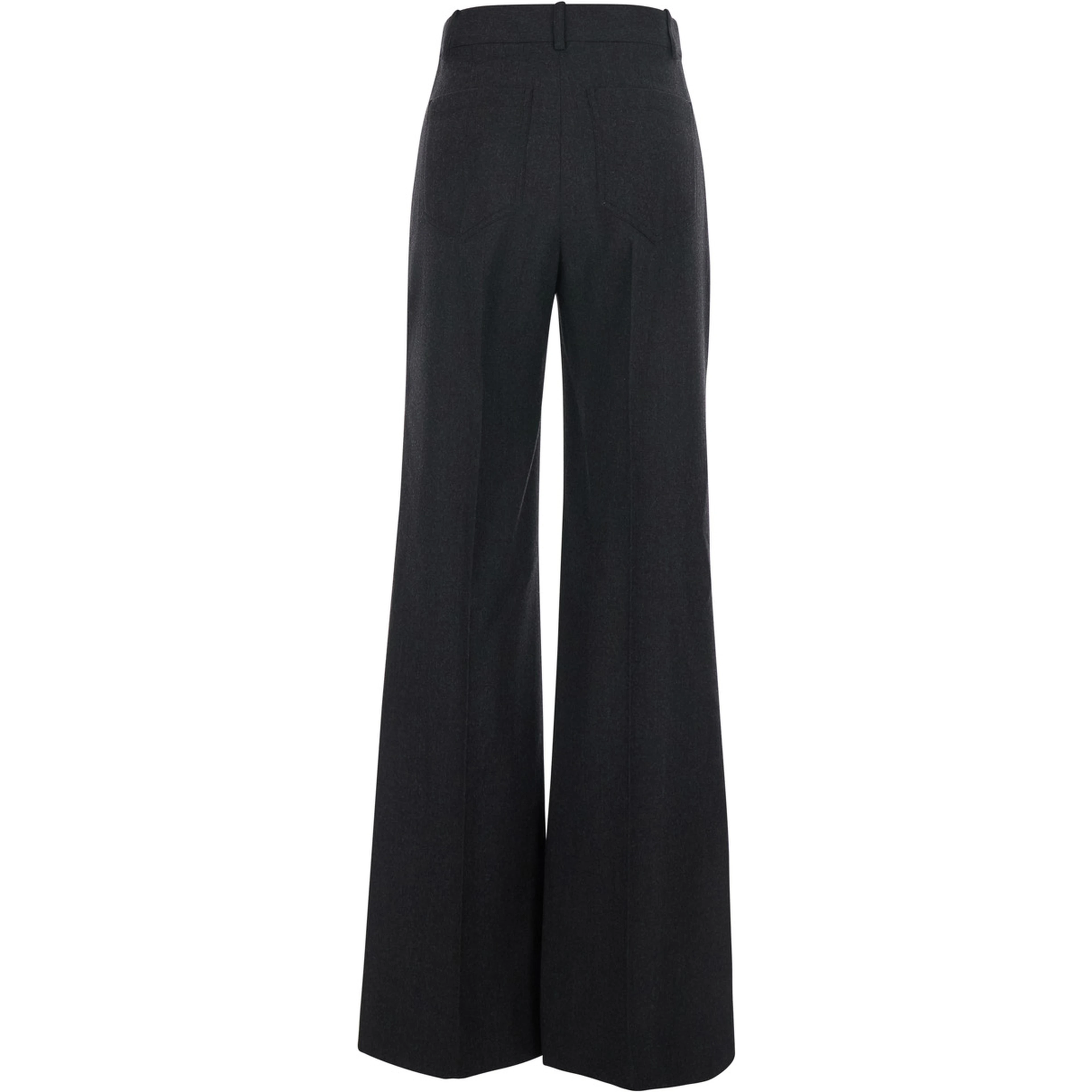 Alina Grey Pants with patch pockets on the front in wool for women