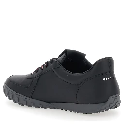 Glide black  low top sneakers with logo lettering on the tongue and heel in leather for men