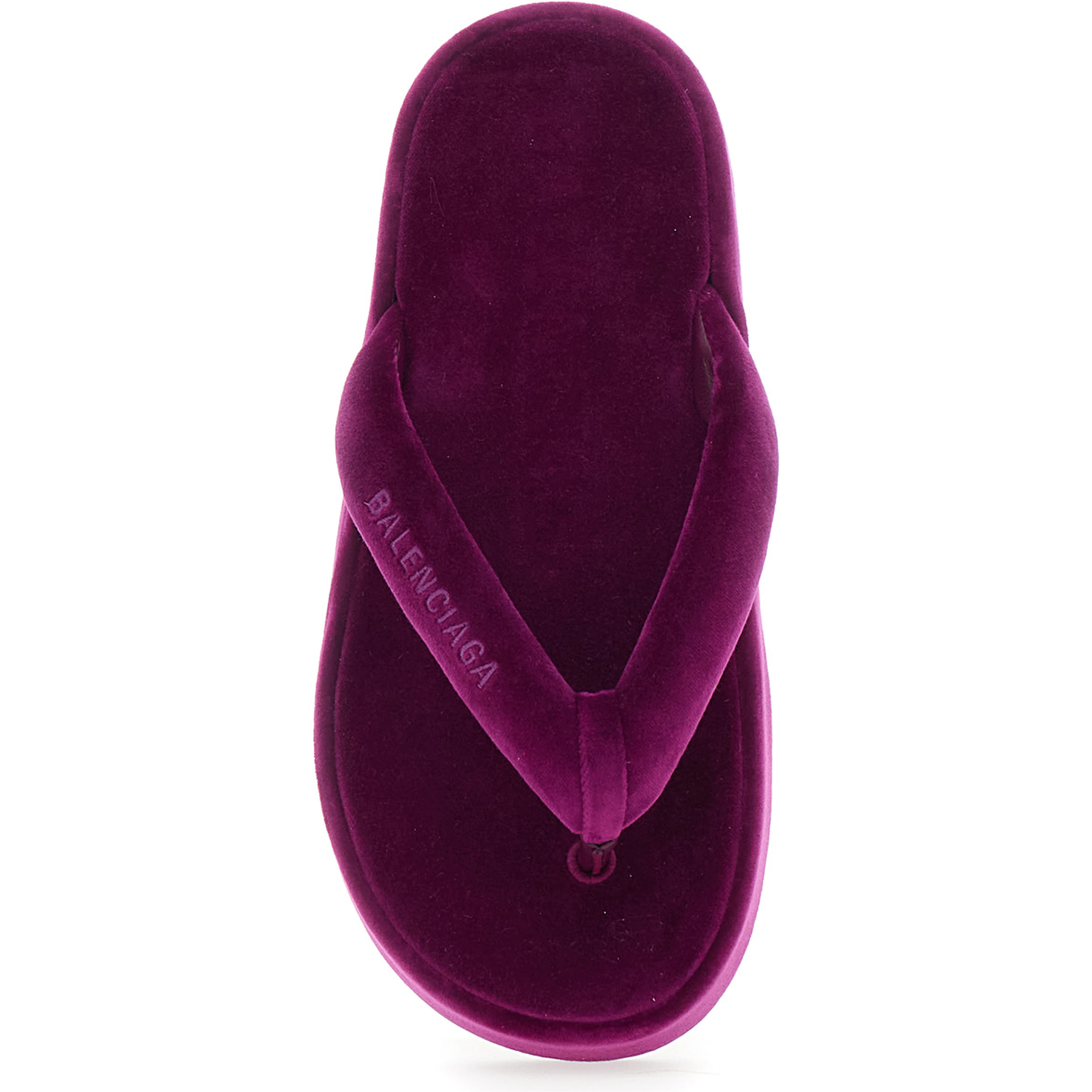 Jet Leg Violet sandals with Thong Design and Logo Lettering on the Strap in Cotton Blend for Women