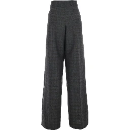 PECHA Brown High-waisted Pants with Striped Motif in for Women