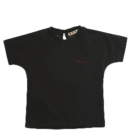 Grey T-shirt with logo lettering on the front in cotton baby