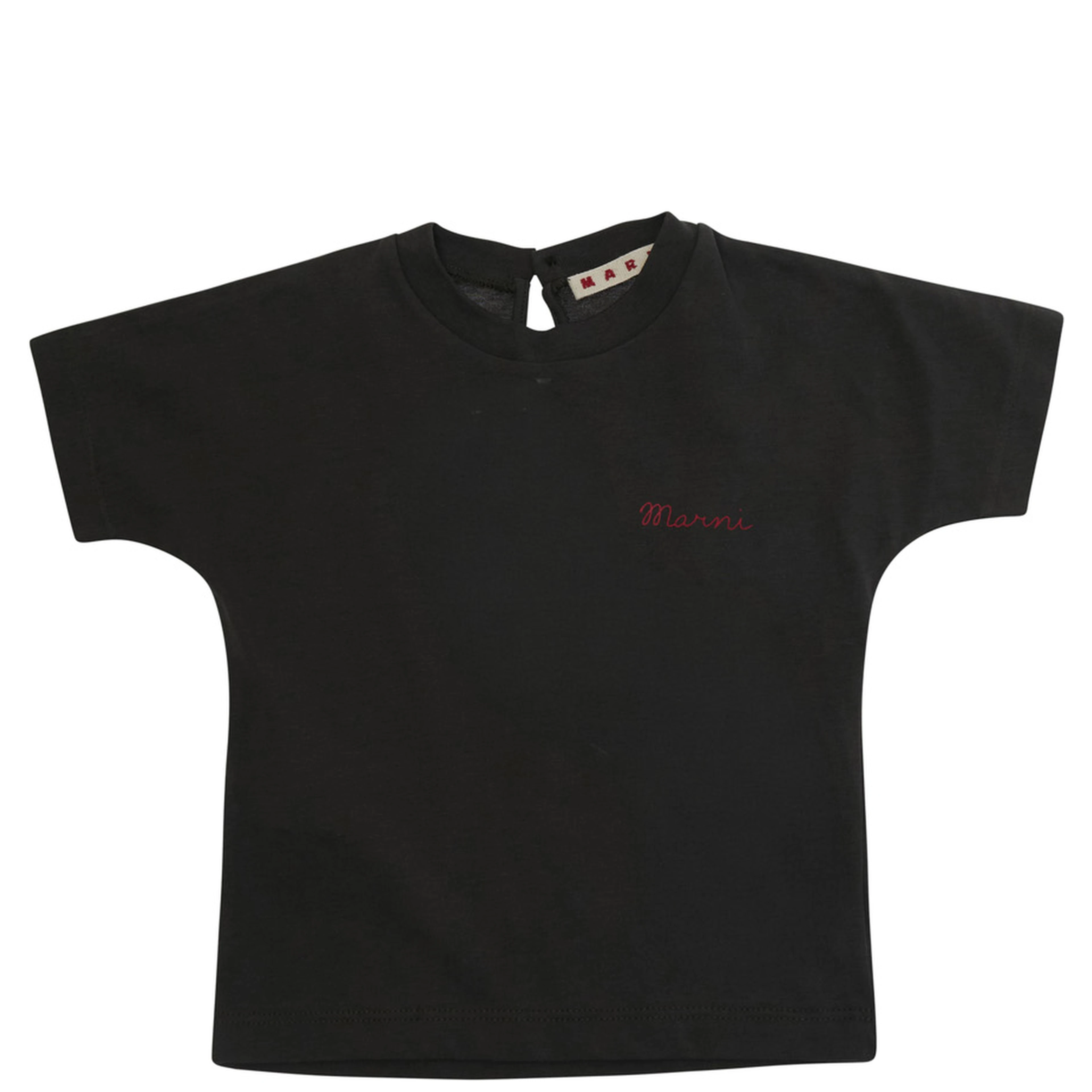 Grey T-shirt with logo lettering on the front in cotton baby