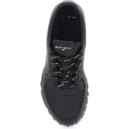 Glide black  low top sneakers with logo lettering on the tongue and heel in leather for men