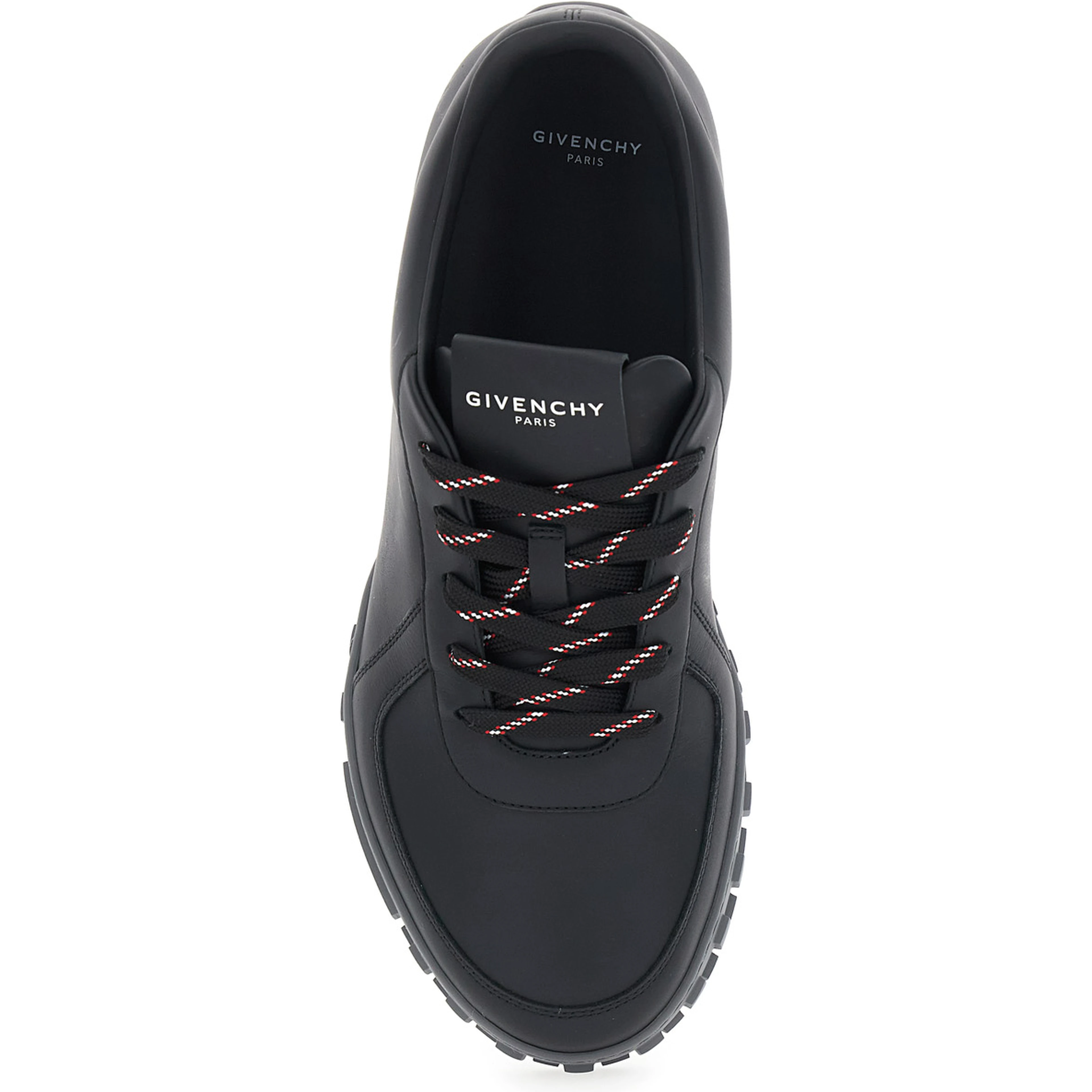 Glide black  low top sneakers with logo lettering on the tongue and heel in leather for men
